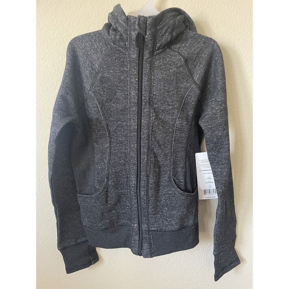 90 Degree By Reflex Black Thumbholes Girls Zip Up Fleece Hoodie Jacket Size L 12